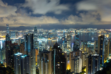 Hong Kong city in mid night