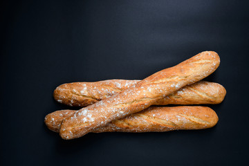 Long loafes with flour