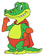 Crocodile in the raincoat