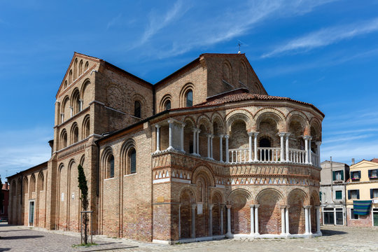 Medieval Church of Santa Maria e San Donato located in Murano, northern Italy. The church is one of the oldest in the Venetian lagoon.