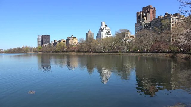 East part of Jacqueline Kennedy Onassis Reservoir at NYC Central Park. USA