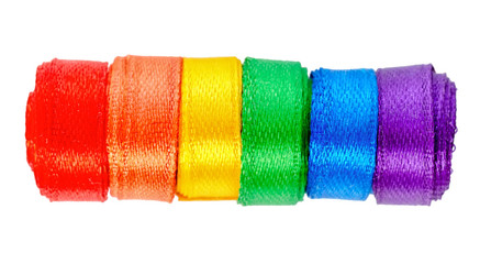 concept gay culture symbol with ribbons roll, sign gay LGBT comm