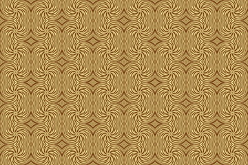 Illustration of repetitive brown and vanilla colored swirls