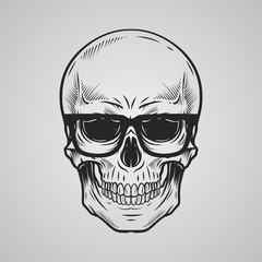 Skull with glasses