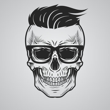 Skull with glasses