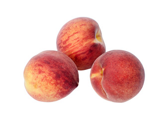 Ripe peaches on white isolated on a white
