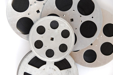Obraz premium pile of film reels close up