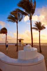Fort Lauderdale beach sunrise Florida US - obrazy, fototapety, plakaty