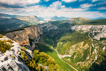 Fototapeta na wymiar Beautiful Mountains Landscape Of The Gorges Du Verdon In South-eastern France
