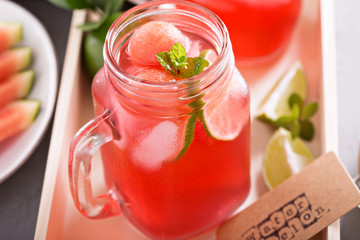 Watermelon and lime lemonade