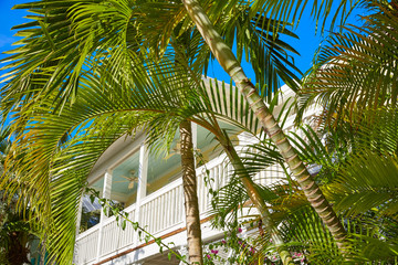 Fototapeta na wymiar Key west downtown street houses in Florida