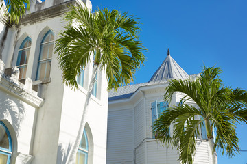 Key west downtown street houses in Florida