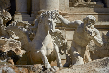 Statue of the Trevi Fountain in Rome Italy