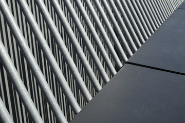 Detail of steel tubes creating an abstract composition