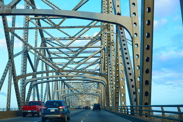Horace Wilkinson Bridge in Mississippi river