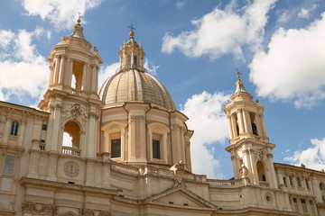 Fototapeta na wymiar Sant'Agnese in Agone Church on the Piazza Navona in Rome Italy