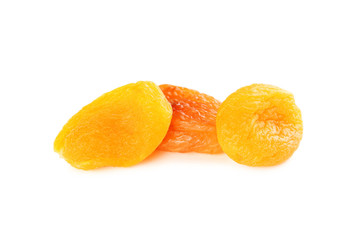 Dried apricots isolated on a white