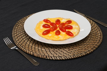 Omelette with cherry tomatoes
