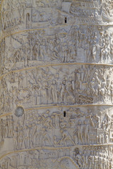 Detail of an Old Monument and Column of Trajan in the Imperial F