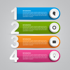Infographics design template for presentations or information booklet. Vector illustration.