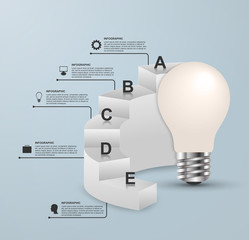 Infographics for business presentations or information booklet. Idea light bulb with a diagram. Vector illustration.