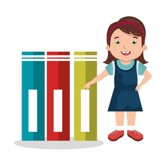 girl studying isolated icon design, vector illustration graphic