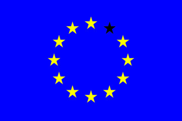 EU flag, GB leaving