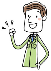 作業服の男性　やる気
