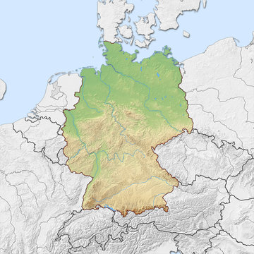Relief map of Germany