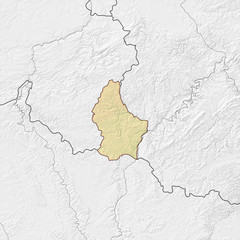 Relief map of Luxembourg