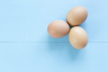 three eggs isolated