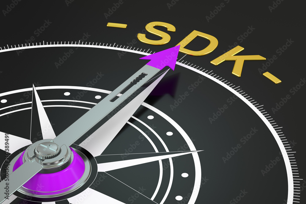 Poster sdk compass concept, 3d rendering