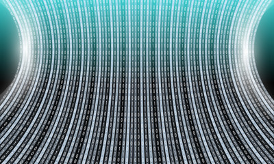Obraz premium Futuristic vector backdrop and binary code