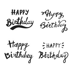 Happy birthday brush hand lettering typography calligraphic Phrase