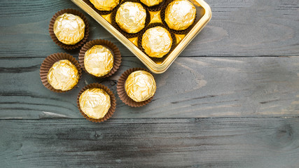 Chocolates wrapped in foil