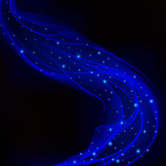 Abstract design-blue waves on the dark background.
