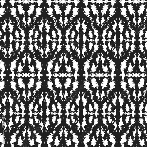 “Seamless Ikat Pattern. Abstract black and white background for textile