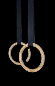 Gymnastic Rings - Gymnastic Rings isolated on black background