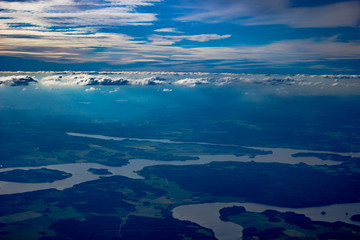 Aerial view of scandinavian landscape
