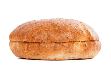 Burger bun on white background
