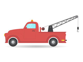flat isolated tow truck van car vector vehicle icon illustration pick-up auto