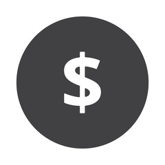 White Rss icon on black button isolated on white