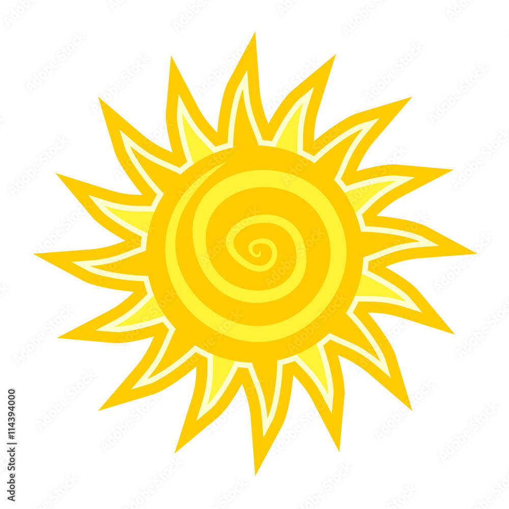 Sticker sun icon