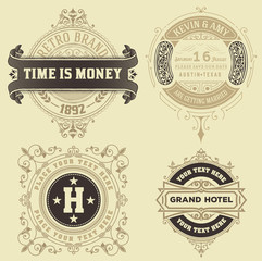 Set of vintage logo templates, Hotel, Restaurant, Business Ident