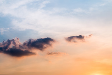 colorful dramatic sky with cloud at sunset