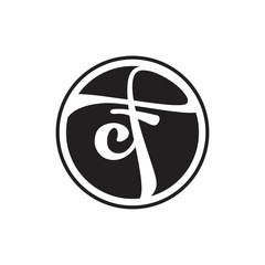 initial letter logo circle with ring