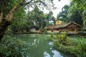 Fototapeta na wymiar Du Fu thatched Cottage park, Chengdu, China