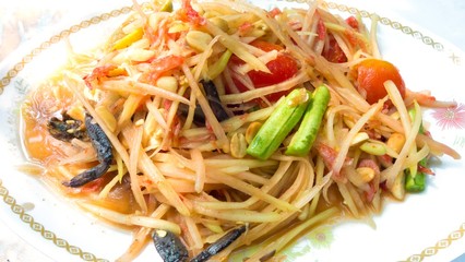 som tum, thai spicy salad, thai food, papaya spicy salad