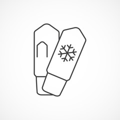 Mittens line icon.