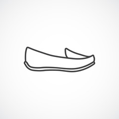 Women's shoes, moccasin, loafer line icon.